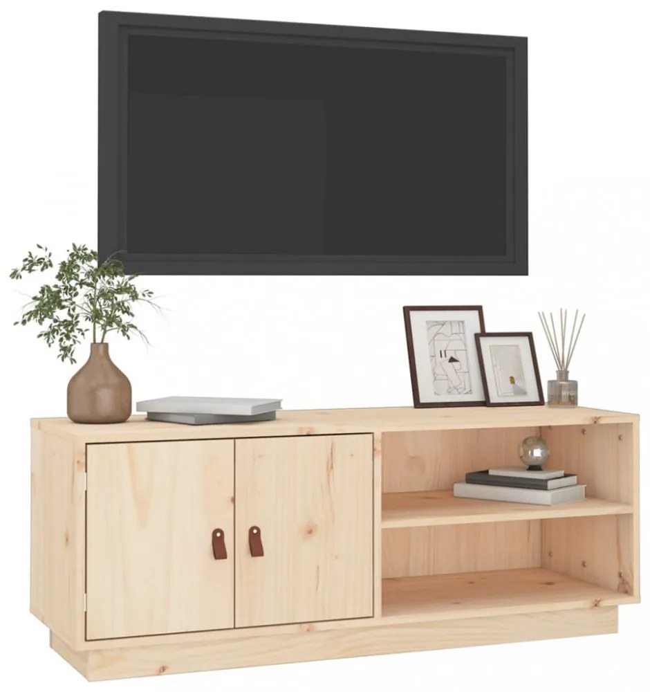 tömör fenyőfa TV-szekrény 105 x 34 x 40 cm