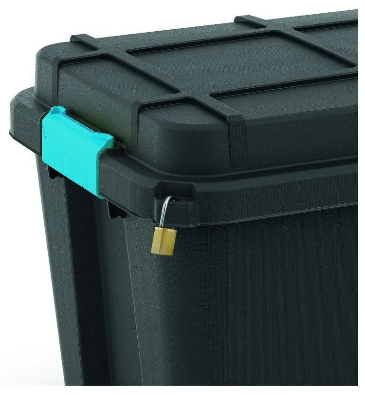 Fekete fedeles műanyag tárolódoboz 73,5x44,5x46 cm Scuba Box – KIS