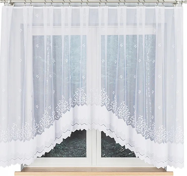 Jacquard kész függöny 350x160 fehér Genowefa