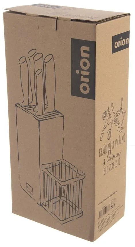 Rozsdamentes acél kés készlet tartóval 5 db-os – Orion