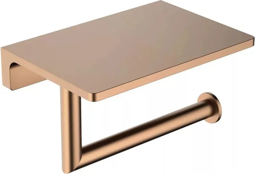 AREZZO design RONO WC papír tartó polccal, szálcsiszolt bronz