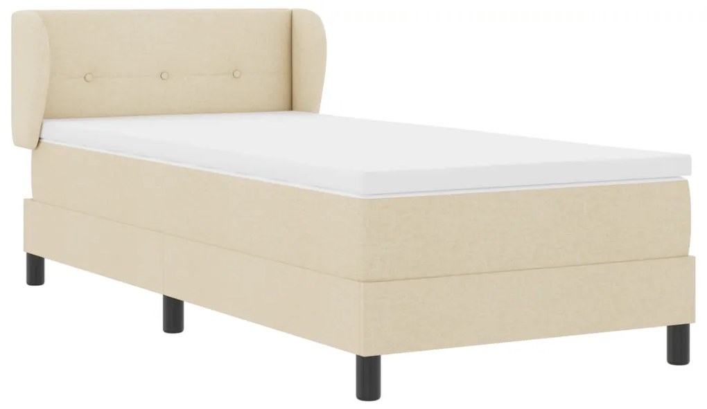 Boxspring Ágy Matraccal Krém 90x200 cm Szövet