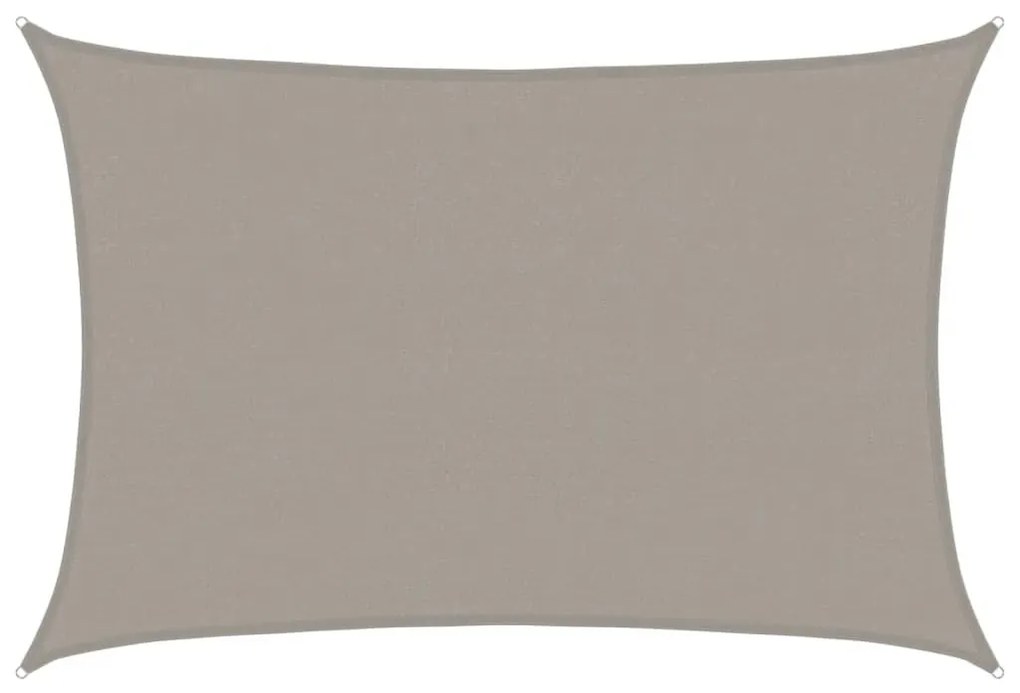 világosszürke négyszögletű HDPE napvitorla 160 g/m² 4x6 m
