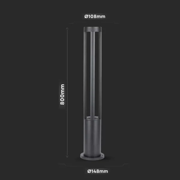 LED Kültéri lámpa LED/10W/230V 80cm 6400K IP65 fekete