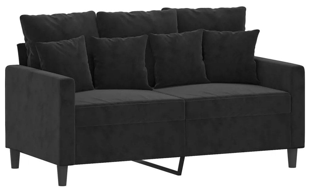 kétszemélyes fekete bársony kanapé 120 cm