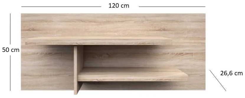 Polc 120 cm Noella (szonoma tölgy). 1053129