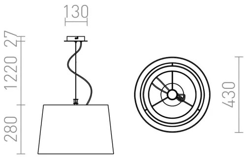 RED - Design Rendl - R12483 - Csillár zsinóron ESPLANADE 1xE27/42W/230V