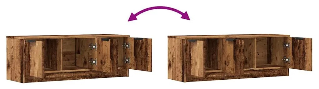 vidaXL TV szekrény Régi fa 102x35x36,5 cm Gépelt fa