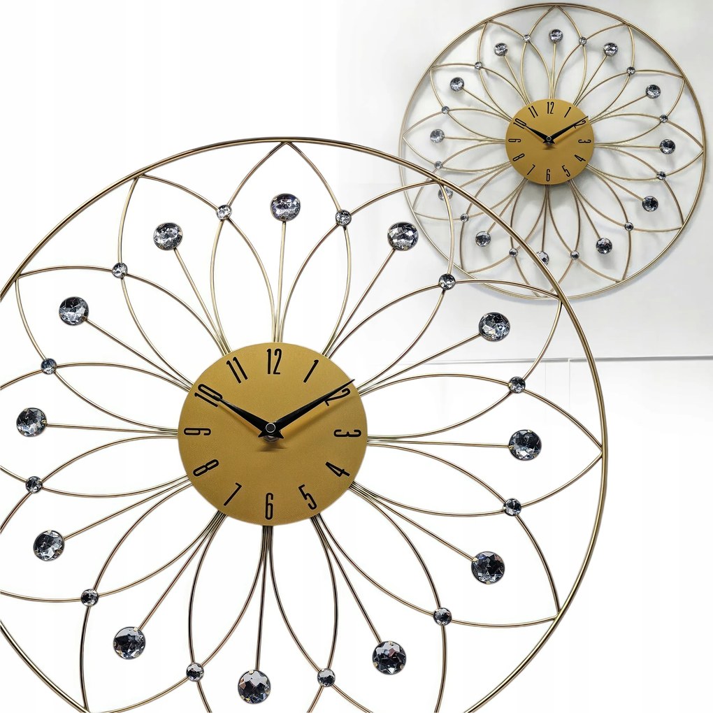 Modern falióra kristályokkal arany fém 50 x 50 cm YGZ20-0261
