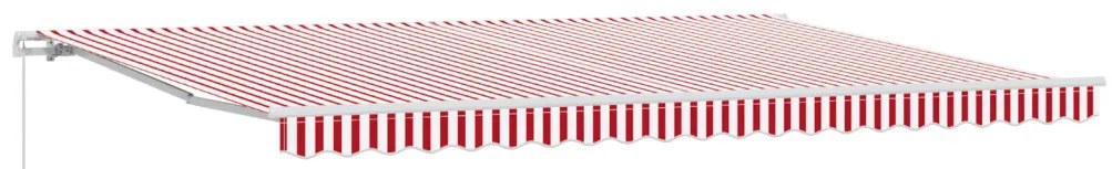 Kézi behúzható napellenző Piros és fehér csík 500x300 cm