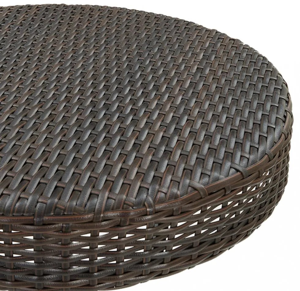 barna polyrattan kerti asztal 75,5 x 106 cm