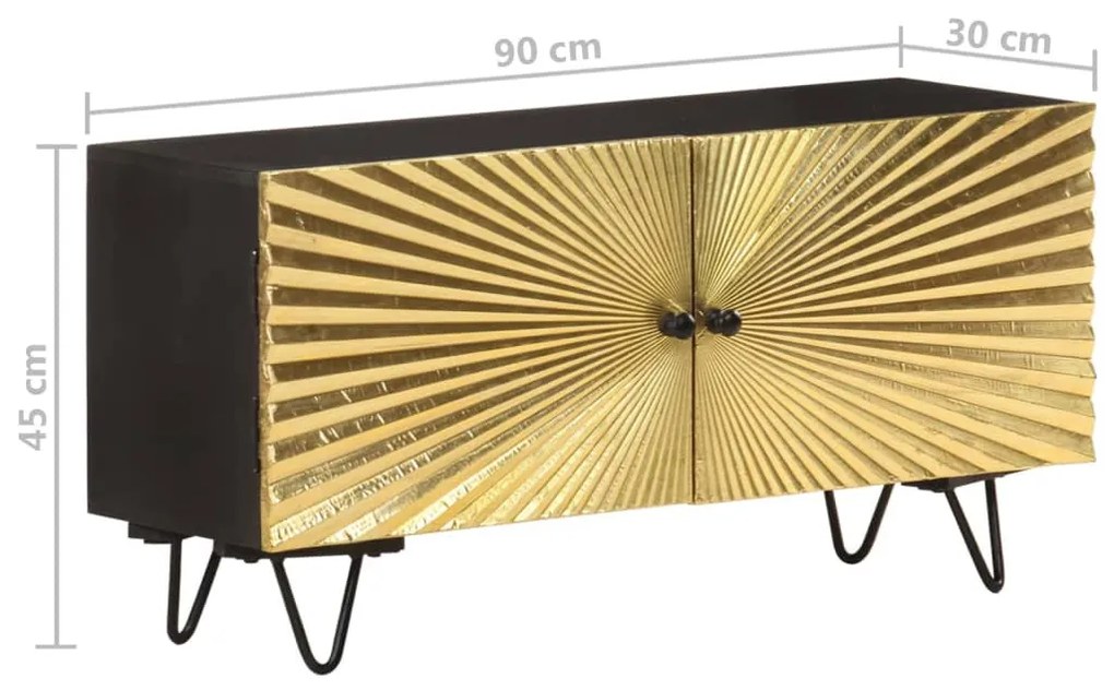 tömör mangófa TV-szekrény 90 x 30 x 45 cm