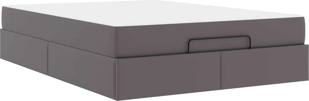 vidaXL Ágykeret matraccal matracmal 2 pcs Szürke PVC