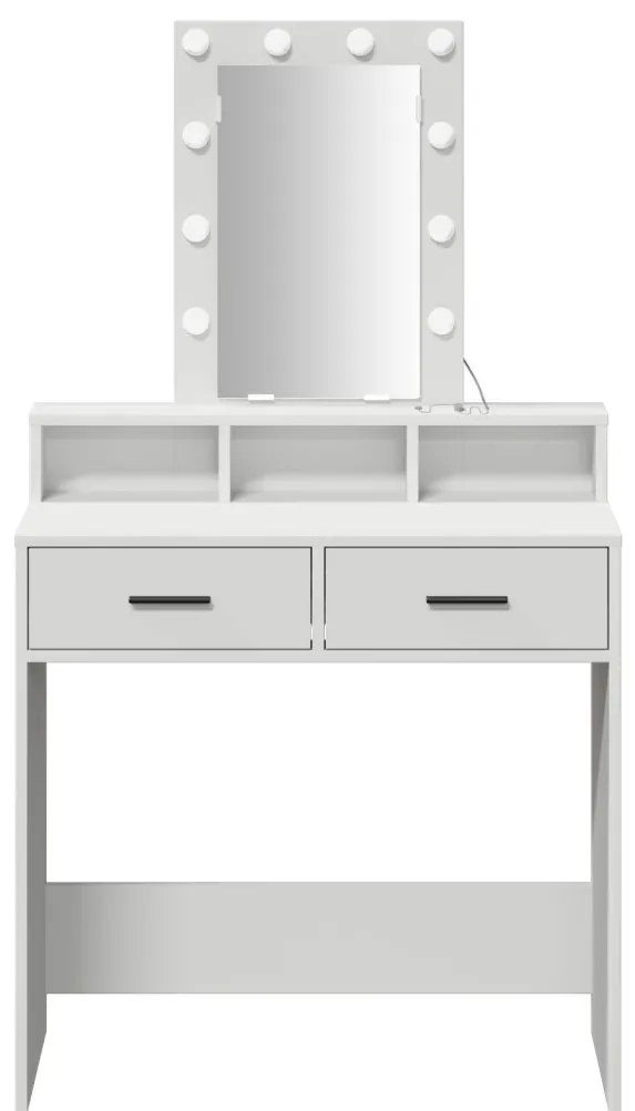 Sminkasztal LED Fényekkel - Fehér - 79x41x140 cm