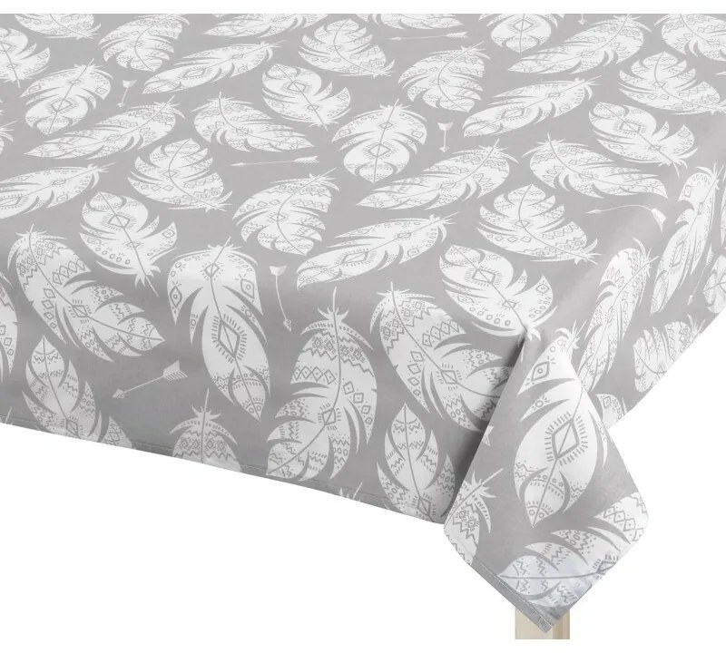 Bellatex asztalterítő Adéla Feather szürke , 120 x140 cm