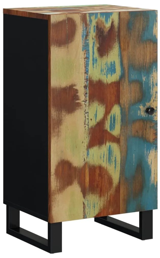 tömör újrahasznosított fa tálalószekrény ajtóval 40x31x75 cm