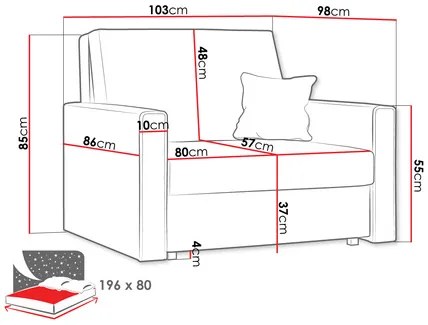Széthúzható fotel Clovea Bis Premium I (sötétszürke) (tárolóhellyel). 1105649