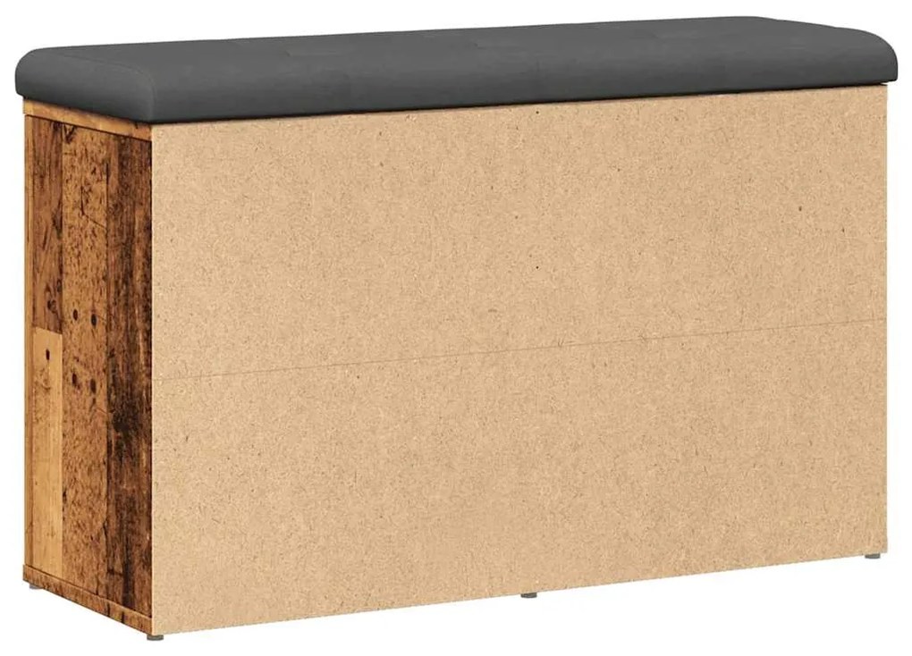 antik fa szerelt fa cipőtároló pad 82x32x50 cm
