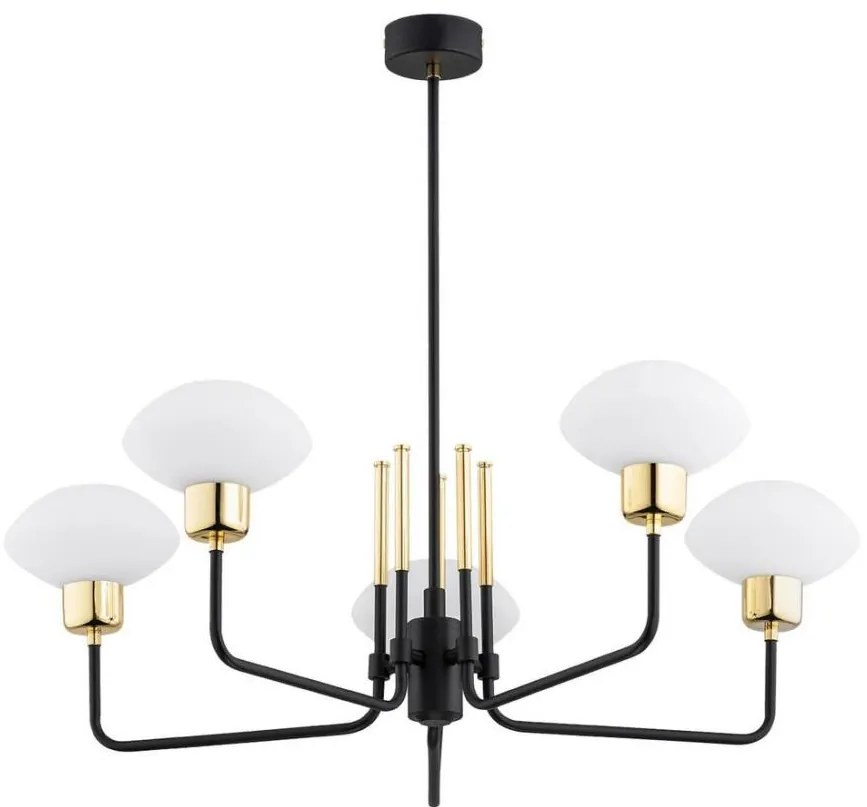 Argon 2128 - RAVELLO 5xE14/15W/230V fekete/arany csillár rúdon