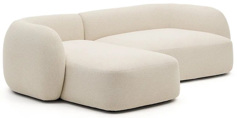 Krémszínű zsenília sarokkanapé (bal oldali-heverő résszel) Martina – Kave Home