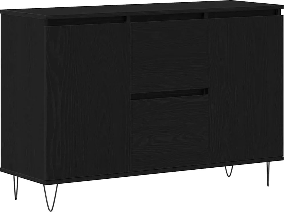 vidaXL Széf fiókkal Fekete tölgy 101,5 x 35 x 70 cm Faanyag