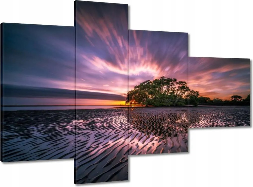 Vászonkép 100x70 Gyönyörű lila tájkép