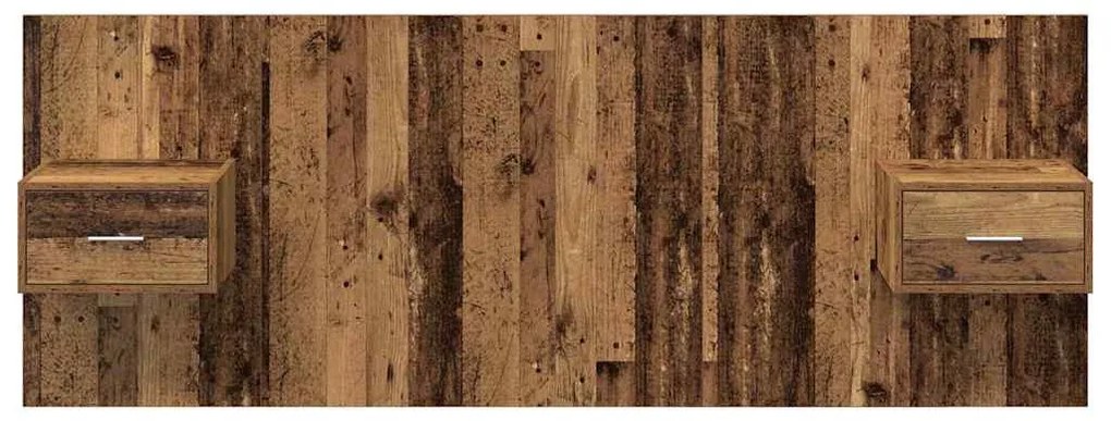 Fejtámla Szekrénnyel fiókkal fejtámlával 3 pcs Öreg fa Faanyag