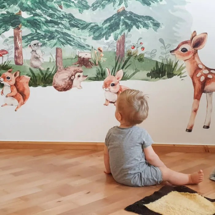 INSPIO Falmatricák gyerekeknek - Állatokkal teli erdő