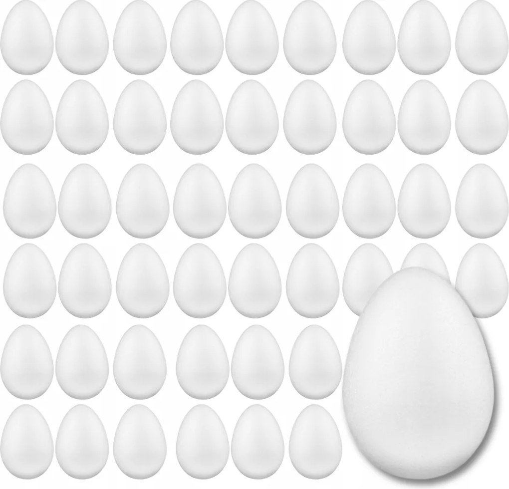 Stiropor tojások 6 cm 48 db Szett Húsvéti Fehér Stiropor Tojás