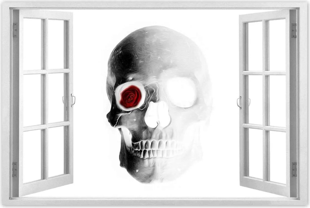 Poszterek 90x60 Koponya rózsával Rózsa