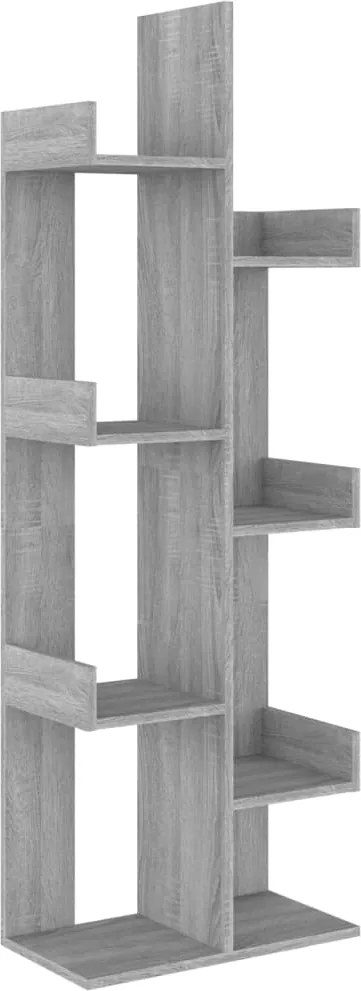 vidaXL szürke sonoma színű szerelt fa könyvszekrény 48 x 25,5 x 140 cm