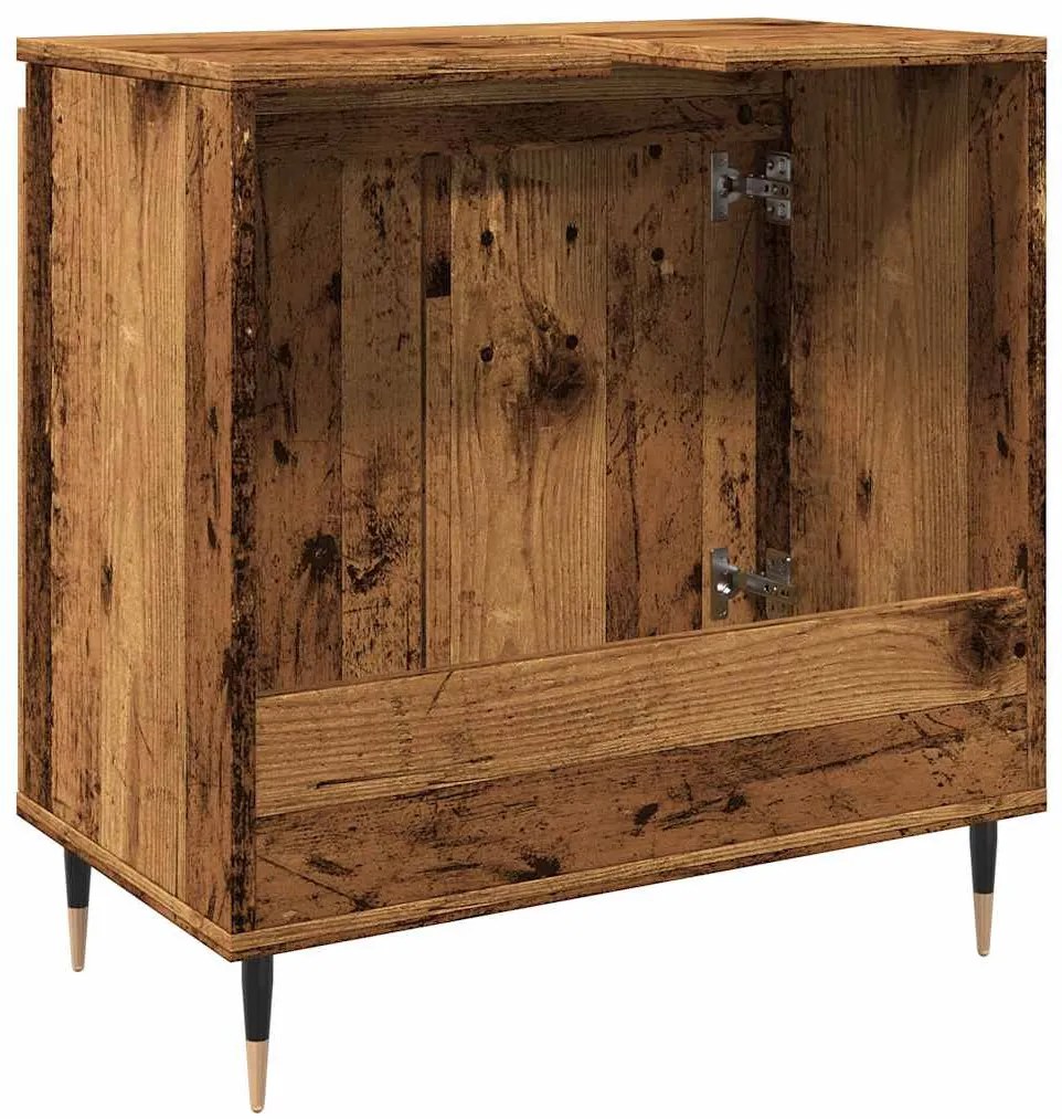 antik fa színű szerelt fa fürdőszobaszekrény 58 x 33 x 60 cm