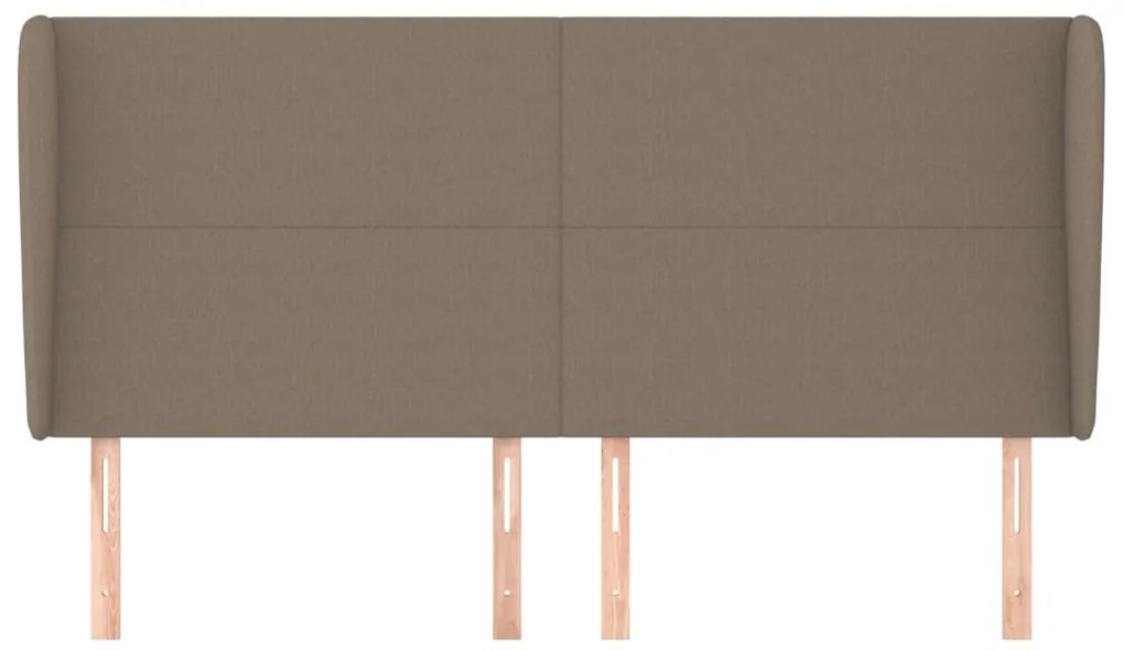 tópszínű szövet fejtámla szárnyakkal 203x23x118/128 cm