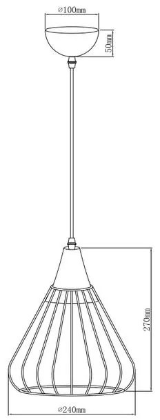 Lámpa Mennyezeti lámpatest TESS,2516,AC220-240V,50/60Hz,1*E27,IP20,átmérő 24cm,egyes,arany
