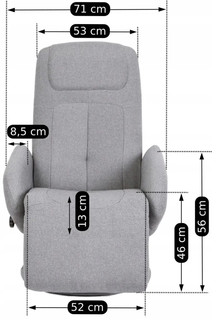 Modern Fotel Szürke Szövet Kárpittal. TONY