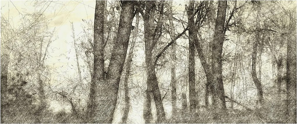 Fotótapéta Flizelin a ház szobájába 3D Erdei melankólia 250x104 Ragasztó