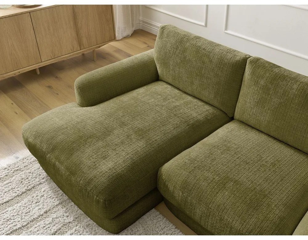 Khaki zsenília sarokkanapé (bal oldali-heverő résszel) Leonore – Bobochic Paris