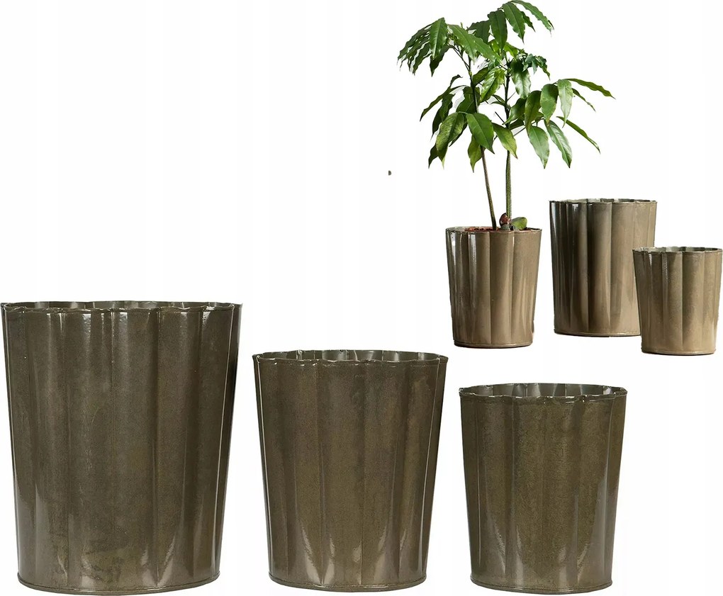 Orchidea Virágtartó Magas Fém Barna fedő 3 db