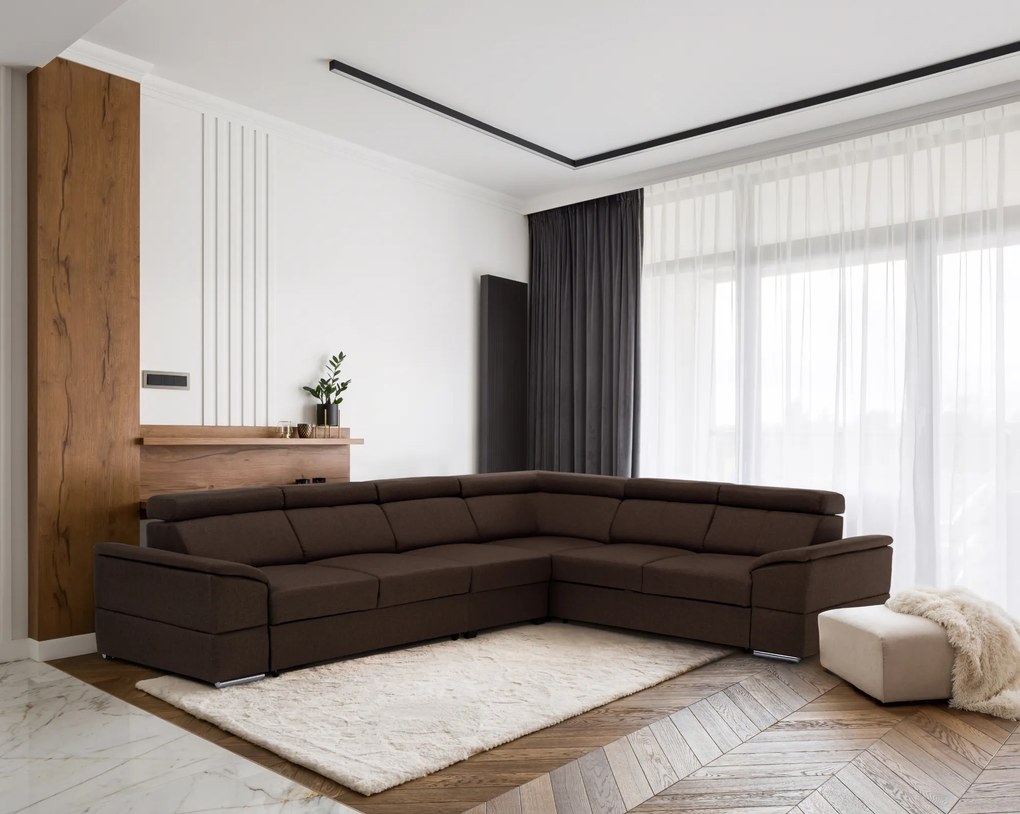 Ülőgarnitúra, szövet csoki, SEGORIA LUX