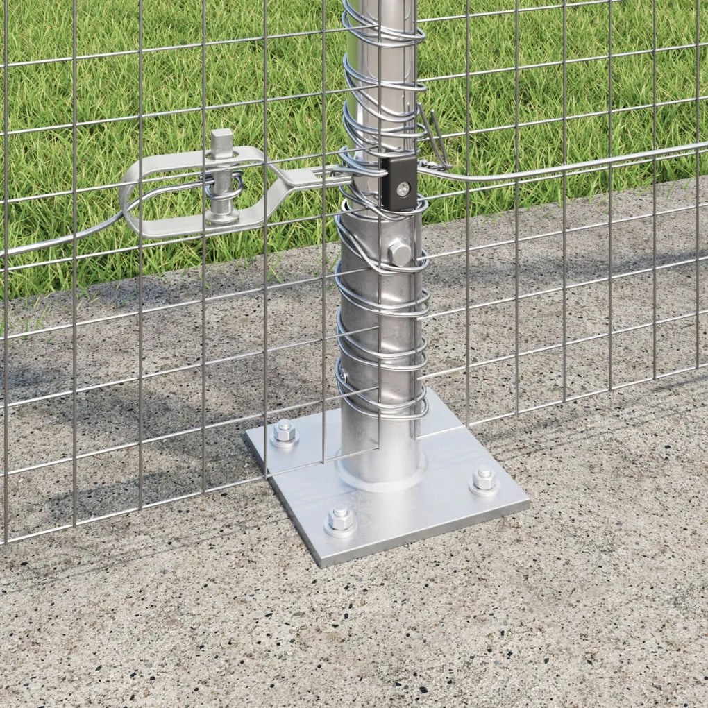 Hegesztett drótháló kerítés 7 flancos oszloppal 1.4x10 m galvanizált acélból