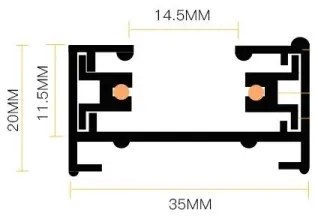 Spotlámpa sínrendszerrel 8xGU10/25W/230V 4 m fekete