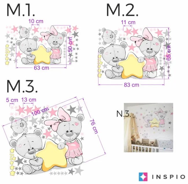 INSPIO Maci falmatrica csillagokkal és névvel
