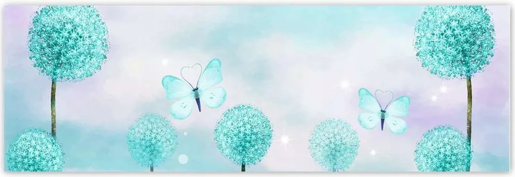 Poszterek 200x66 Pillangók Türkiz világ