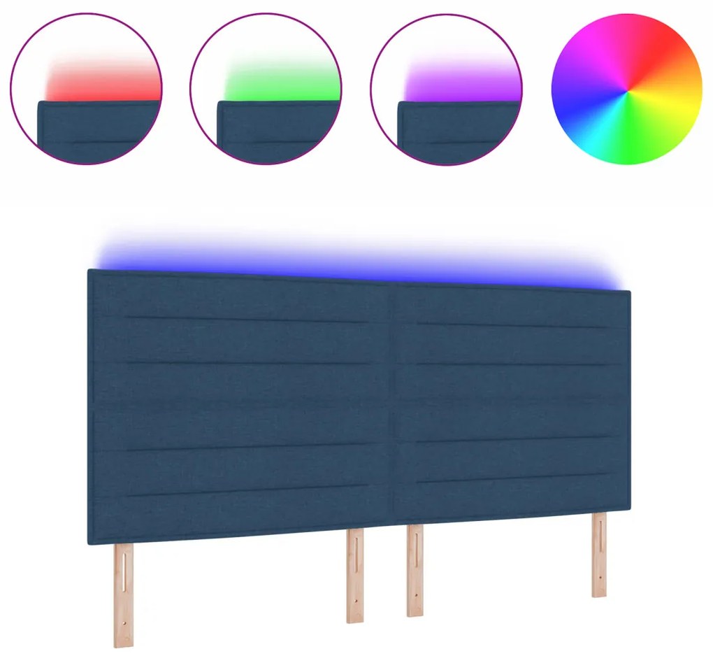 LED Fejtámla vonalak dizájn Kék 100 cm Textil