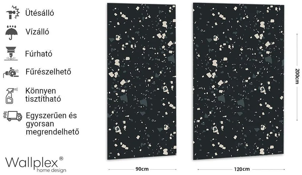 Wallplex fürdőszobai dekorpanel Terazzo 1 (Méret: 1db 120x200cm 94.980Ft)