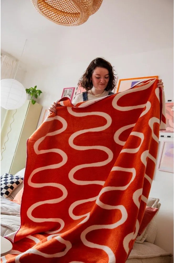 Narancssárga takaró 150x200 cm Swirl – noo.ma