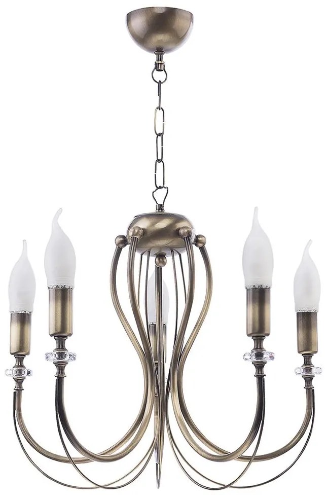 Jupiter 1634 - Csillár láncon MELANI 5xE14/40W/230V bronz patina