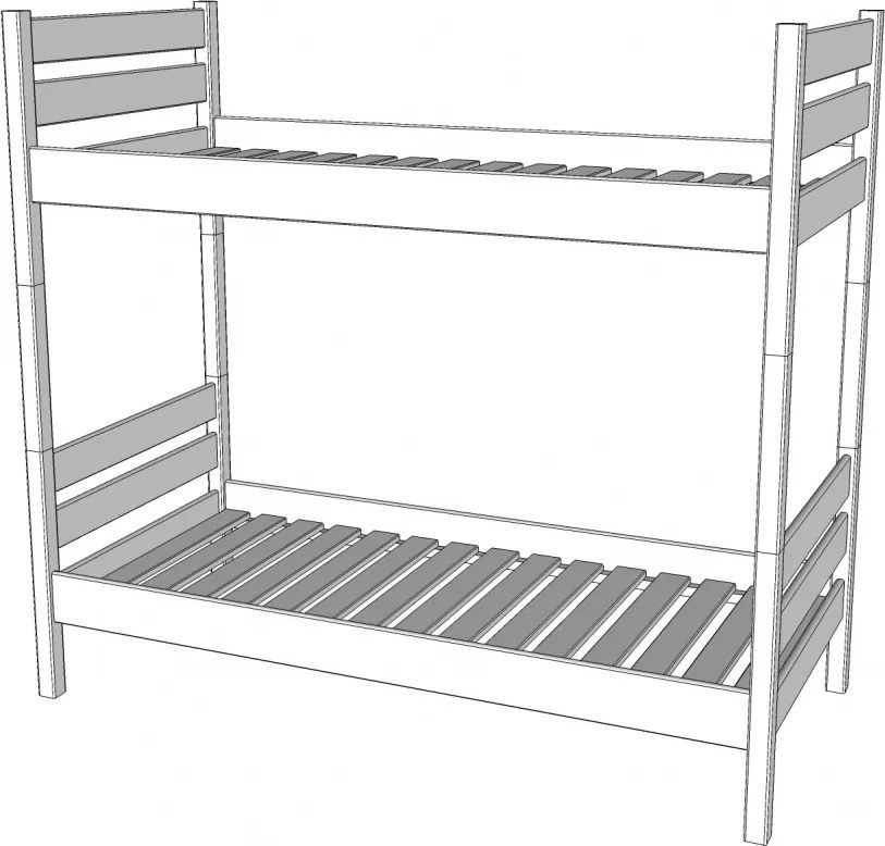 Leo duplex fenyő emeleteságy 90x200 + ajándék ágyráccsal