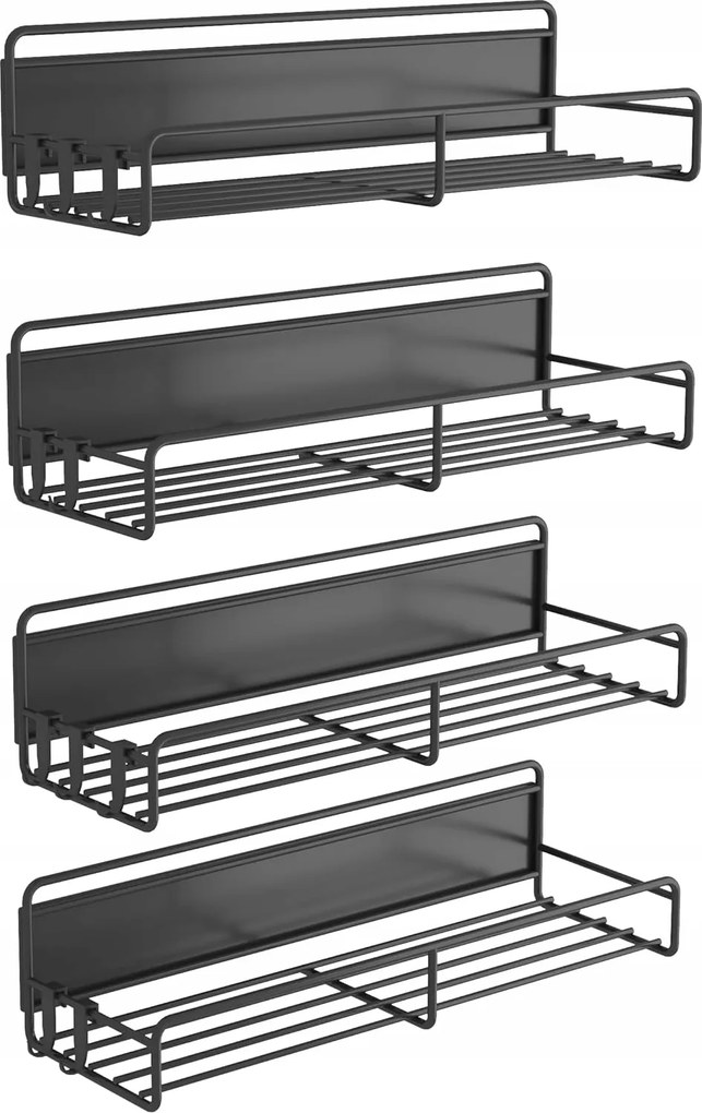 Mágneses polc hűtőszekrényhez 4 db-os fűszertartó