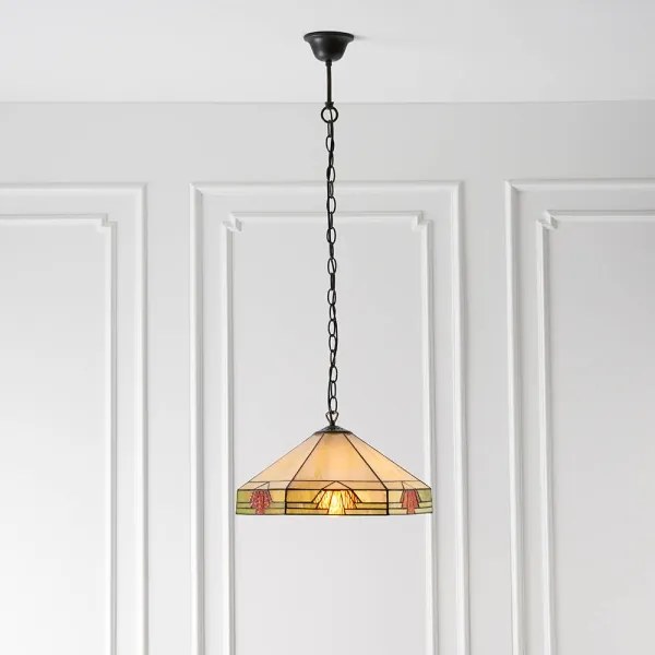 Endon 64285 - Tiffany NEVADA láncos csillár 1xE27/60W/230V átm. 35 cm